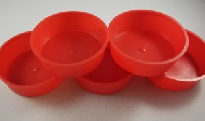 Red Plastic Cap 3" (5) Per Set - Image 2